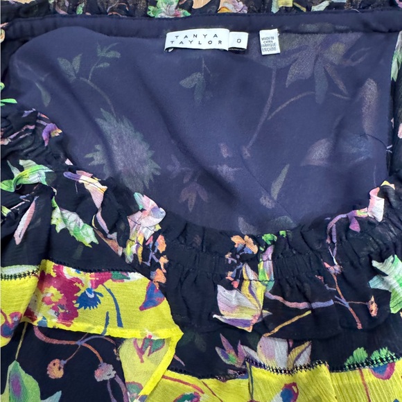 New Tanya Taylor Violet Garden-Print Off-The-Shoulder Silk Top, Size 0 - Picture 12 of 15